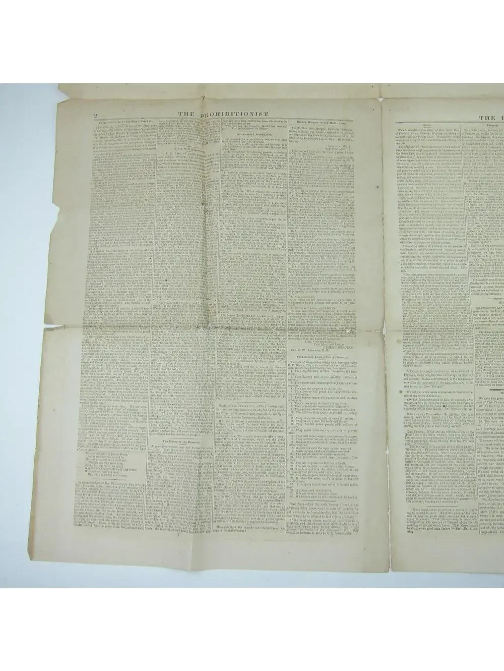 The Prohibitionist Newspaper New York Temperance Society #1 Antique 1854 RARE